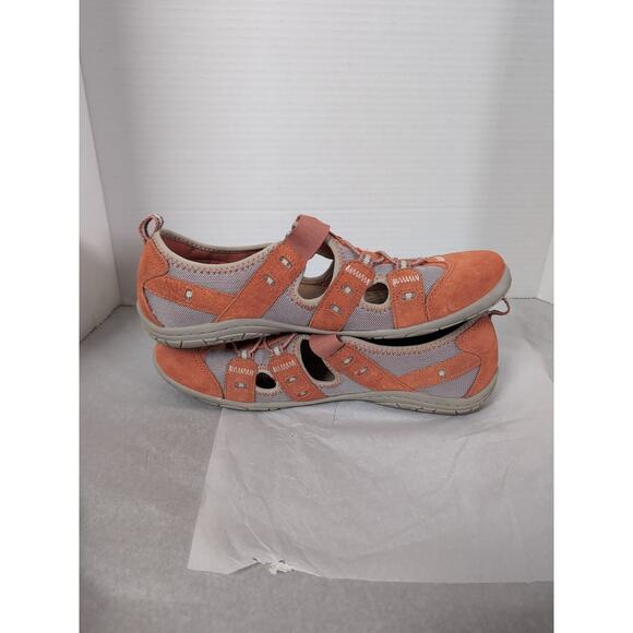 G.H. Bass & Co. Branson Women’s Sport Sandals 10M Orange Suede Mesh Closed... - Picture 6 of 10